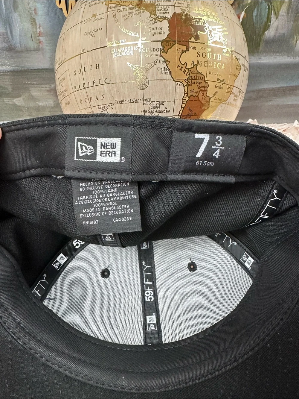 New Era 59FIFTY México Fitted Hat Black White Logo | Size 7 3/4 | NWOT